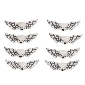 50pc Angel Wing Spacer Beads 0.9-inch Zinc Alloy 2