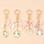 Cute Rabbit Wreath Keychain for Women and Girls 1 | PricZone