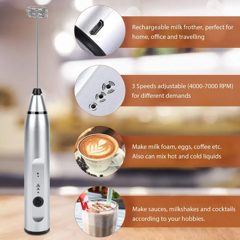 Portable USB Milk Frother Handheld Coffee Whisk 4 | PricZone Portable USB Milk Frother Handheld Coffee Whisk 4 | PricZone