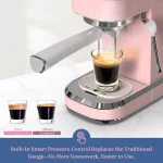 Pink 20 Bar Espresso Machine with Milk Frother 3 | PricZone