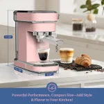 Pink 20 Bar Espresso Machine with Milk Frother 2 | PricZone