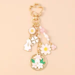 Cute Rabbit Wreath Keychain for Women and Girls 2 | PricZone