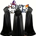 Unisex Hooded Black Witch Cloak Long Cape 1 | PricZone