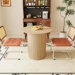 315 Inch Round Farmhouse Table Fluted Wood Base 1 | PricZone