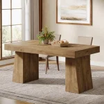 Rectangular Wood Dining Table for 4 6 People 3 | PricZone