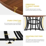 Round Dining Table 45 inch Farmhouse Metal Base 4 | PricZone