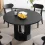 Round Fluted Dining Table 47-inch for 4 Black