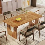 Modern Wood Dining Table 71 inch for 6 to 8 6 | PricZone