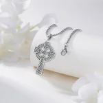 Silver Celtic Cross Evil Eye Irish Pendant 4 | PricZone
