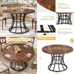 Round Dining Table 45 inch Farmhouse Metal Base 1 | PricZone
