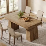 Rectangular Wood Dining Table for 4 6 People 1 | PricZone