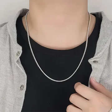 Silver Snake Chain Necklace for Men and Womens 1 | PricZone