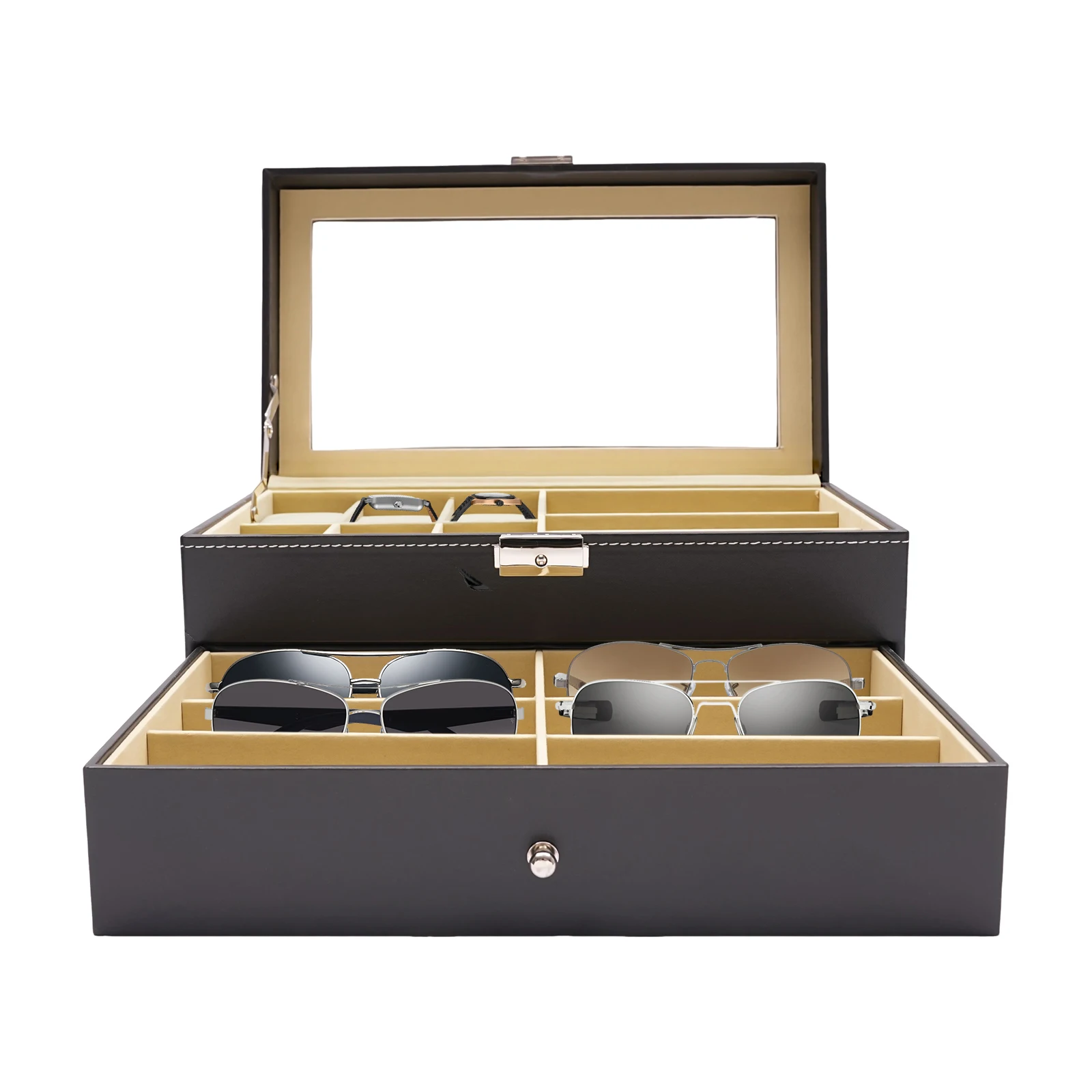 6Slot Watch Box and Eyeglass Storage Organizer 5 | PricZone 6 Slot Watch Box and Eyeglass Storage Organizer 5 | PricZone