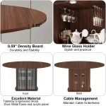 47 Inch Round Table with Fridge Storage Adjustable 6 | PricZone