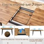 Extendable Wood Dining Table 59 to 75 Inch 2 | PricZone