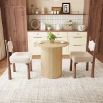 315 Inch Round Farmhouse Table Fluted Wood Base 3 | PricZone