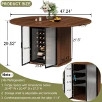 47 Inch Round Table with Fridge Storage Adjustable 2 | PricZone