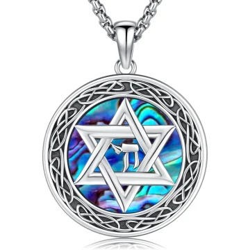 Wiccan Star of David Silver Amulet Necklace 1