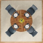 Round Farmhouse Dining Table 47 inch for 4 4 | PricZone