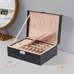 Double Lock Leather PVC Jewelry Storage Case 1 | PricZone
