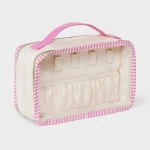Travel Jewelry Organizer Case Cream Pink 1 | PricZone