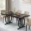 LITTLE TREE 63-Inch Black Dining Table for 4-6