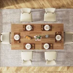 Farmhouse Rectangular Eating Table 63 inch 6 | PricZone