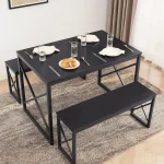 4 Seater Wood Table Set with Metal Frame 2 | PricZone
