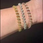 Roman Crystal Geometric Chain Bracelet for Women 1 | PricZone