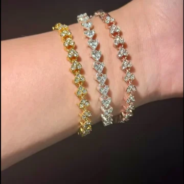 Roman Crystal Geometric Chain Bracelet for Women 1 | PricZone