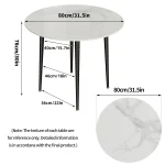32 Inch Round Marble Dining Table for 4 4 | PricZone