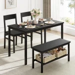 Dining Table Set for 4 with Bench and Storage 1 | PricZone
