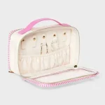 Travel Jewelry Organizer Case Cream Pink 2 | PricZone