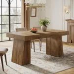 Rectangular Wood Dining Table for 4 6 People 4 | PricZone