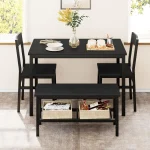 Dining Table Set for 4 with Bench and Storage 2 | PricZone