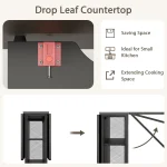 Folding Drop Leaf Table with Storage Racks 5 | PricZone