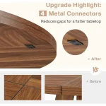 47 Inch Round Wood Farmhouse Dining Table 4 | PricZone