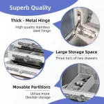 Mirrored Glass Jewelry Box 3Layer 2Drawer 3 | PricZone Mirrored Glass Jewelry Box 3 Layer 2 Drawer 3 | PricZone