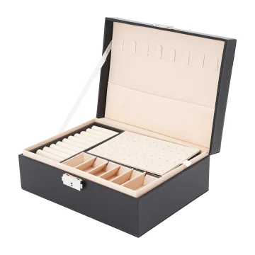 2-Layer PVC Black Jewelry Display Organizer 1