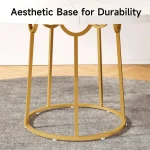 47 Inch Round Marble Pattern Table with Gold Base 5 | PricZone