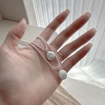 925 Silver Round Pearl Necklace Simple Charm 2 | PricZone 925 Silver Round Pearl Necklace Simple Charm 2 | PricZone