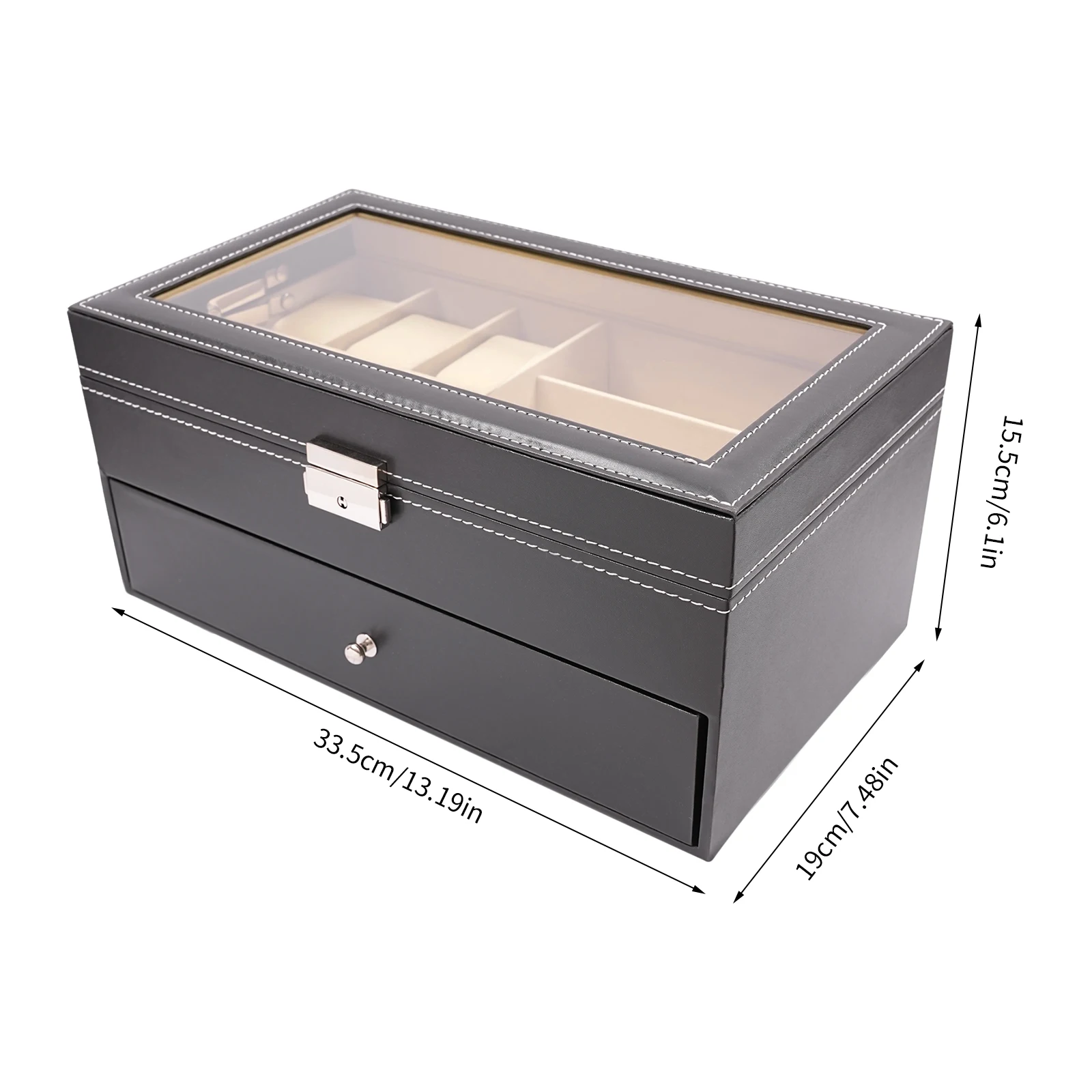 6Slot Watch Box and Eyeglass Storage Organizer 6 | PricZone 6 Slot Watch Box and Eyeglass Storage Organizer 6 | PricZone