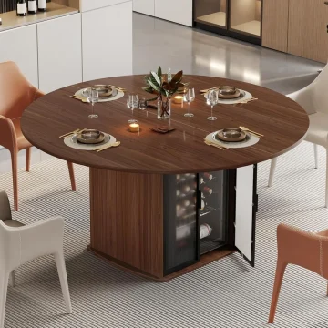47 Inch Round Table with Fridge Storage Adjustable 1 | PricZone