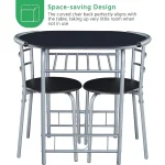 Compact Dining Set for 2 with Wine Rack 3 Piece 6 | PricZone