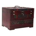 Vintage Wooden Jewelry Box Organizer with Mirror 5 | PricZone