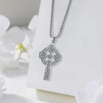 Silver Celtic Cross Evil Eye Irish Pendant 3 | PricZone