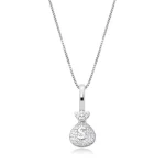 Silver Money Bag Pendant Iced Out Chain 5 | PricZone