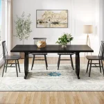 LITTLE TREE 63 Inch Black Dining Table for 4 6 5 | PricZone