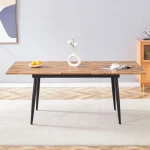 Extendable Wood Dining Table 59 to 75 Inch 6 | PricZone