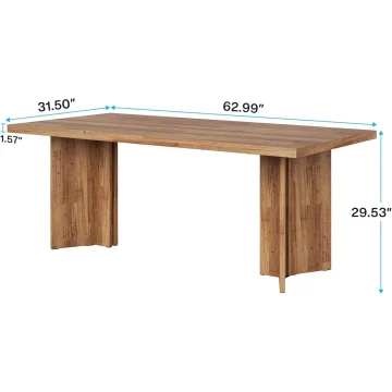 Farmhouse Rectangular Eating Table 63-inch 2